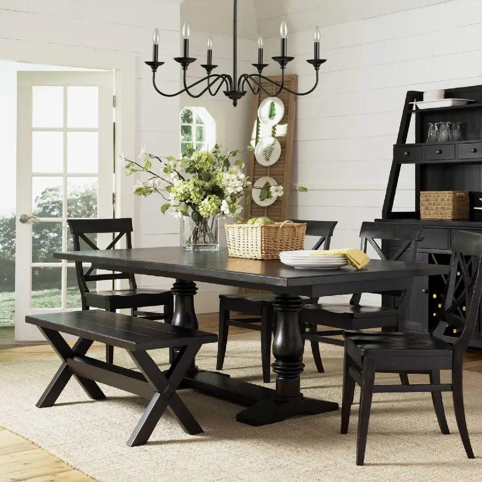 Candelabra Style Black Metal Kitchen Chandelier - Clowas