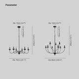 Candelabra Style Black Metal Kitchen Chandelier - Clowas