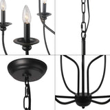 Multi-Head Candle Design Black Chandelier - Clowas