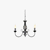 Black Chandelier Lights with Industrial Candle Design