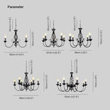 Black Chandelier Lights with Industrial Candle Design