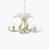 Faux Antler White Candelabra Branch Chandelier - Clowas