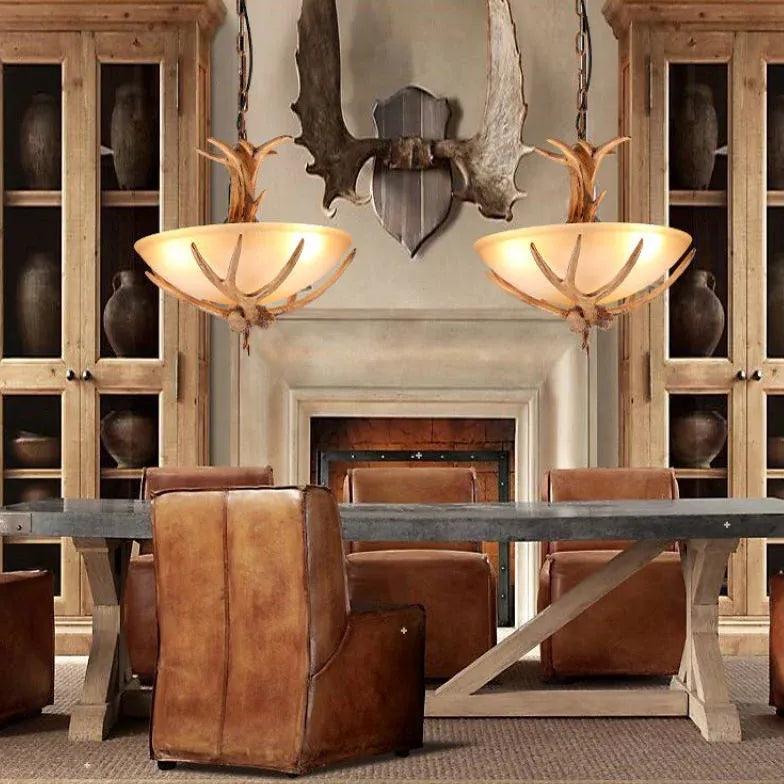 Antler-Inspired Design Rustic Wooden Vintage Chandelier - Clowas