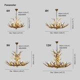 Faux Antler Wooden Candle Holder Chandelier - Clowas