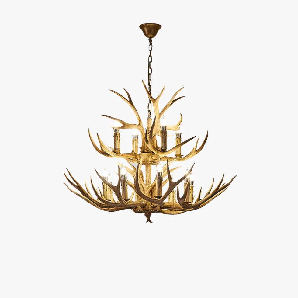 Faux Antler Wooden Candle Holder Chandelier - Clowas