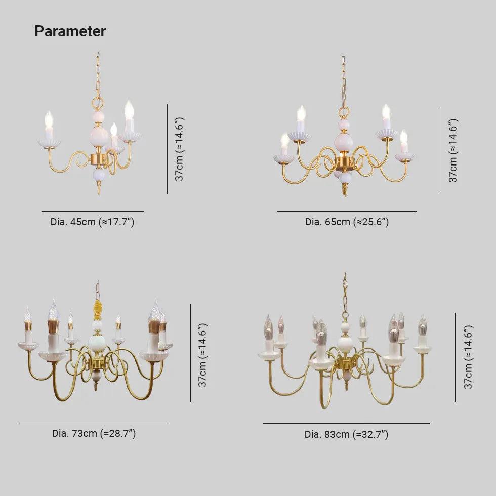 Ceramic Candle Holder Golden Vintage Chandelier - Clowas