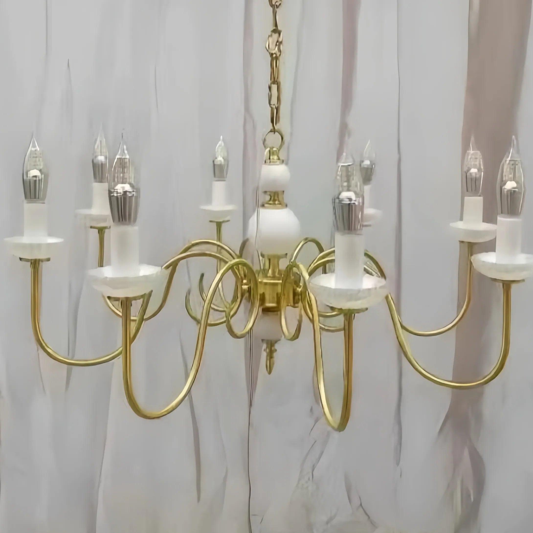 Ceramic Candle Holder Golden Vintage Chandelier - Clowas