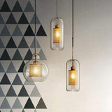 Industrial Glass Light Pendants with Round Spheres