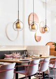 Industrial Glass Light Pendants with Round Spheres
