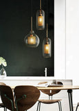Industrial Glass Light Pendants with Round Spheres