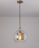 Industrial Glass Light Pendants with Round Spheres