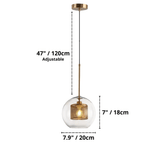 Industrial Glass Light Pendants with Round Spheres