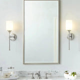 Minimalist Milky White Glass Bathroom Rated Lights