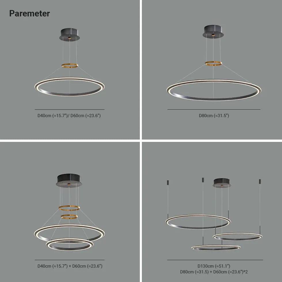 Single Ring Design Thin Wire Modern LED Pendant Light - Clowas