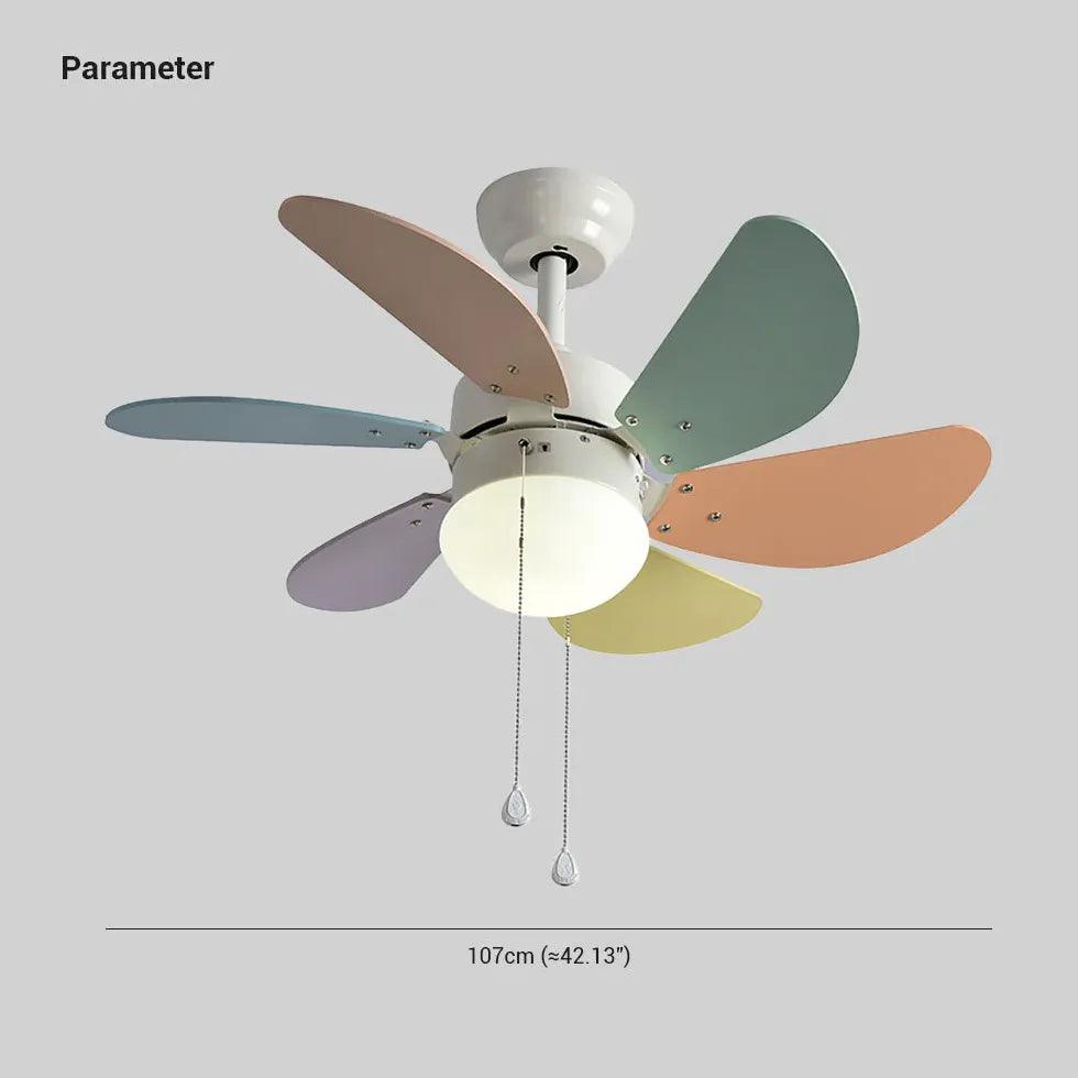 Six Leaves For Living Room Ceiling Fan With Light - Clowas