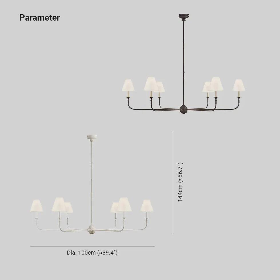 Six-Light White Shade Vintage Chandelier - Clowas