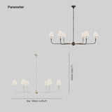 Six-Light White Shade Vintage Chandelier - Clowas