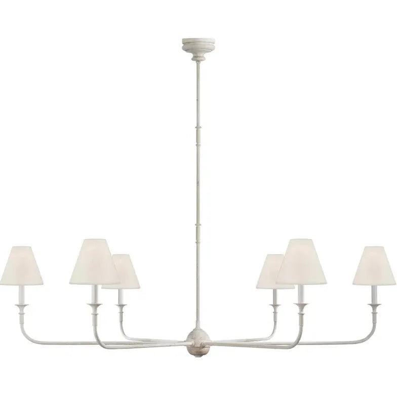 Six-Light White Shade Vintage Chandelier - Clowas