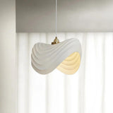 Sleek Wave-Shaped White Dining Room Pendant Light - Clowas