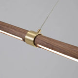 Slender Cylinder Dining Room Wooden Pendant Light - Clowas