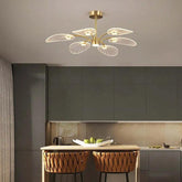 Slender Lotus Leaf Gold LED Pendant Light - Clowas