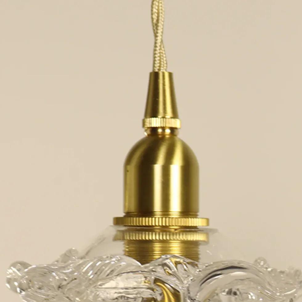 Small Transparent Glass Flower Modern Pendant Light - Clowas