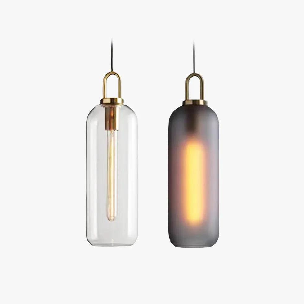Smoke Grey Frosted Glass Industrial Pendant Light - Clowas