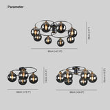 Smoked Industrial Glass Flush Ceiling Lights - Clowas