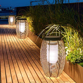 Solar Imitation Rattan Lanterns Outdoor Floor Lamps - Clowas