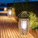 Solar Imitation Rattan Lanterns Outdoor Floor Lamps - Clowas