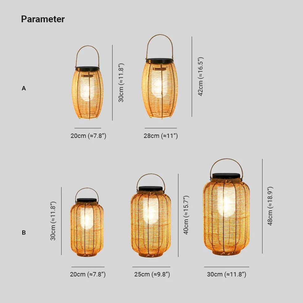 Solar Imitation Rattan Lanterns Outdoor Floor Lamps - Clowas