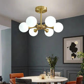 Luxury Brass White Glass Molecular Pendant Light