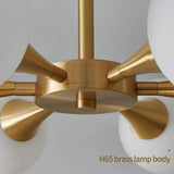 Luxury Brass White Glass Molecular Pendant Light