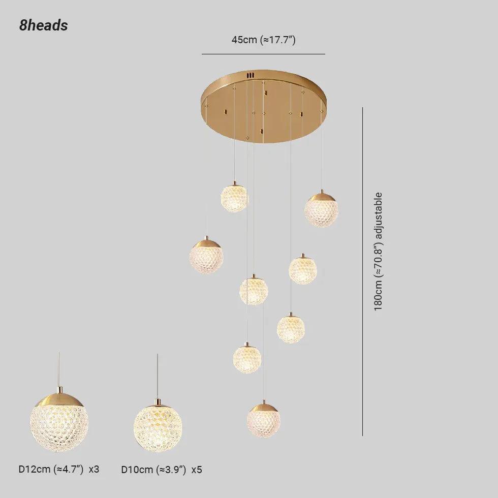 Spherical Multi-Head Luxury Hall Pendant Light - Clowas