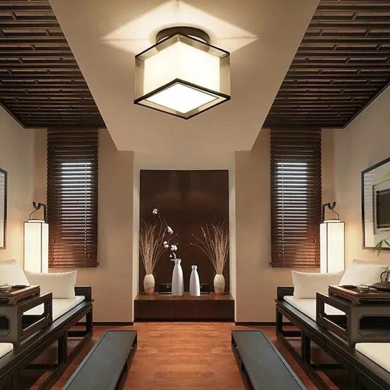 Square Black Modern Hallway Ceiling Light - Clowas