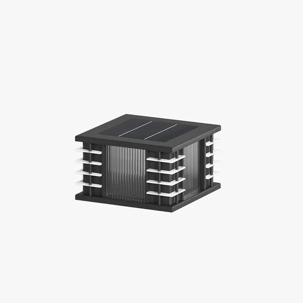 Square Black Solar Outdoor Pillar Lights - Clowas