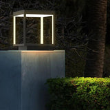 Square Framework Solar Modern Outdoor Pillar Lights - Clowas