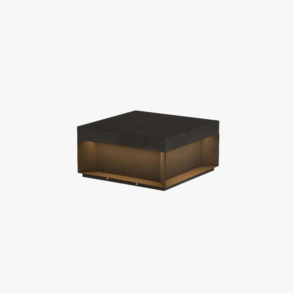 Square Modern Black Outdoor Pillar Lights - Clowas