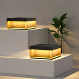Square Modern Black Outdoor Pillar Lights - Clowas