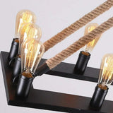 Industrial Look Pendant Lights with Rope Detail