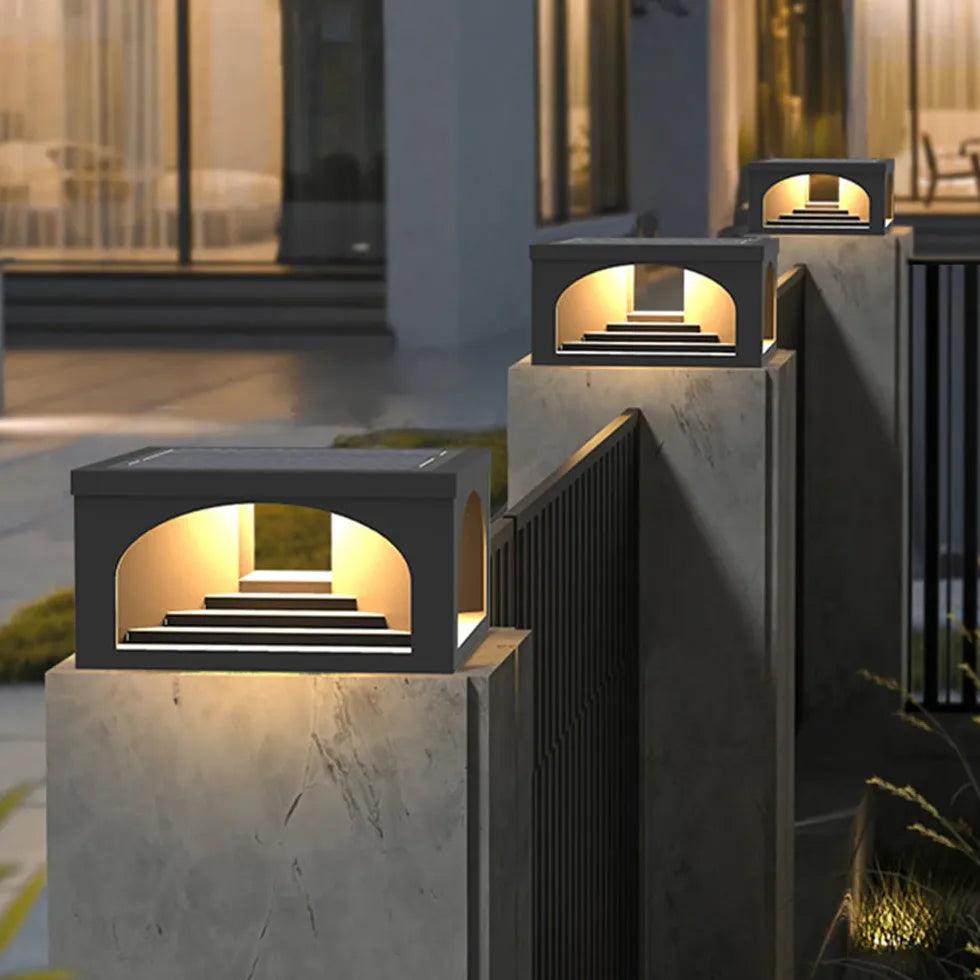 Square Solar Outdoor Column Headlight for Terrace - Clowas