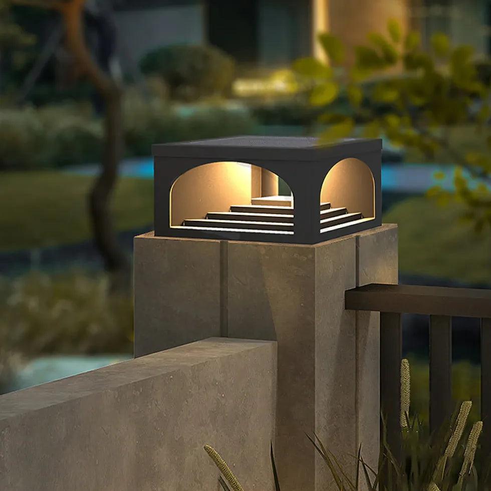 Square Solar Outdoor Column Headlight for Terrace - Clowas