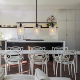 Square Transparent Black Industrial Chandelier - Clowas