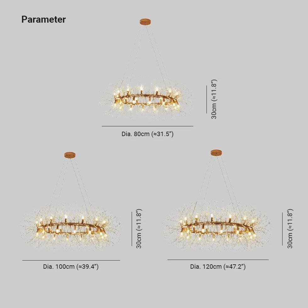 Star Branches Crystal Gold Chandelier - Clowas