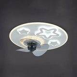 Star Decoration Modern White Ceiling Fan With Light - Clowas