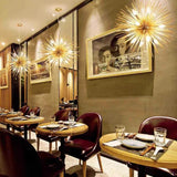 Star-Shaped Long Needle Gold Modern Chandelier - Clowas