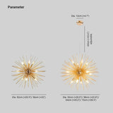 Star-Shaped Long Needle Gold Modern Chandelier - Clowas