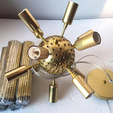 Star-Shaped Long Needle Gold Modern Chandelier - Clowas