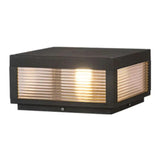 Striped Glass Square Outdoor Pillar Lights - Clowas
