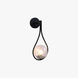 Nordic Glass Ball LED Bedside Wall Light in Black